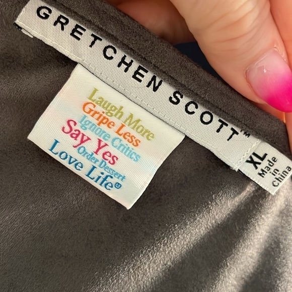 Gretchen Scott Designs Waterfall Cardigan Suede-look Open Front Size XL - Picture 7 of 9